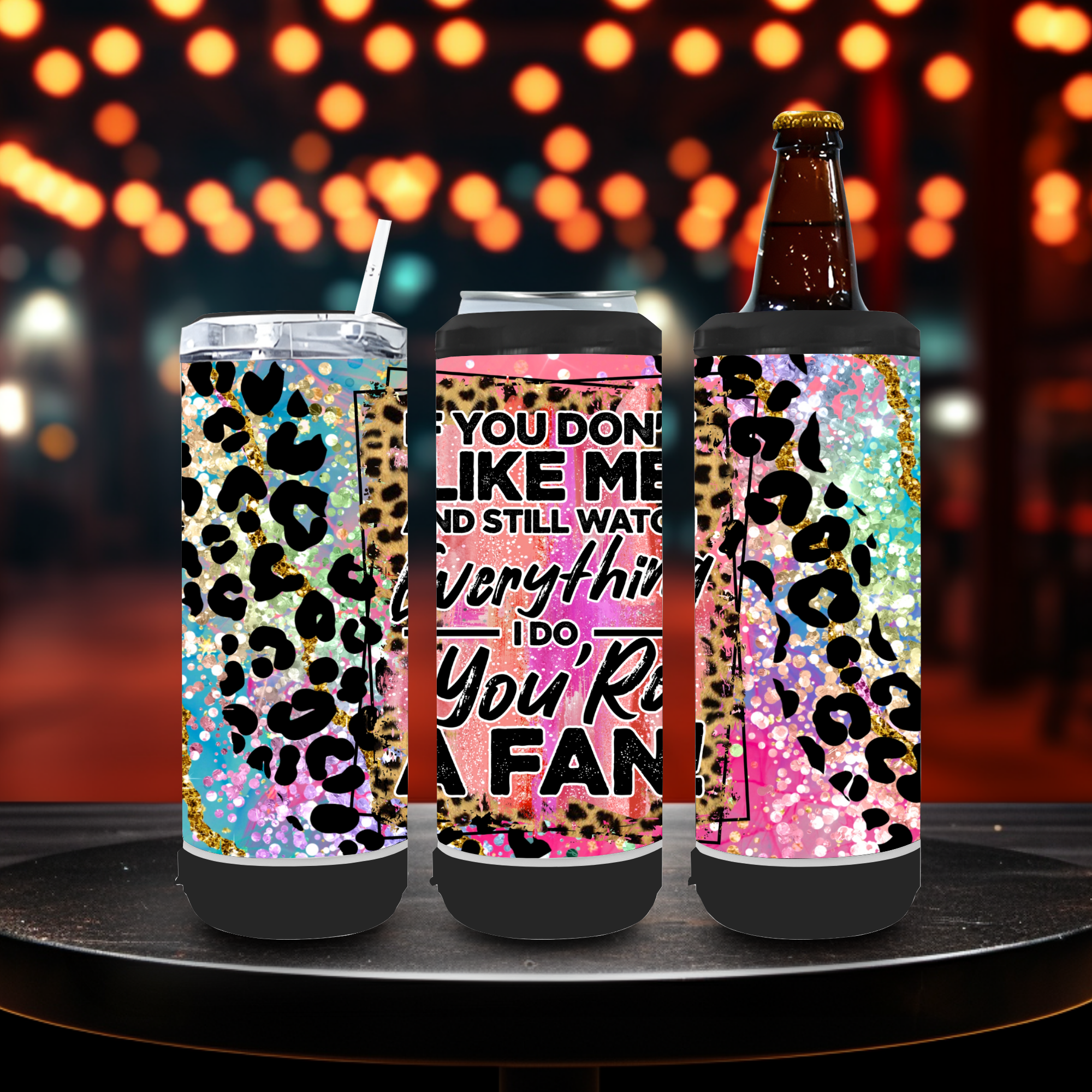 4 In 1 Speaker Black Can Cooler Tumbler