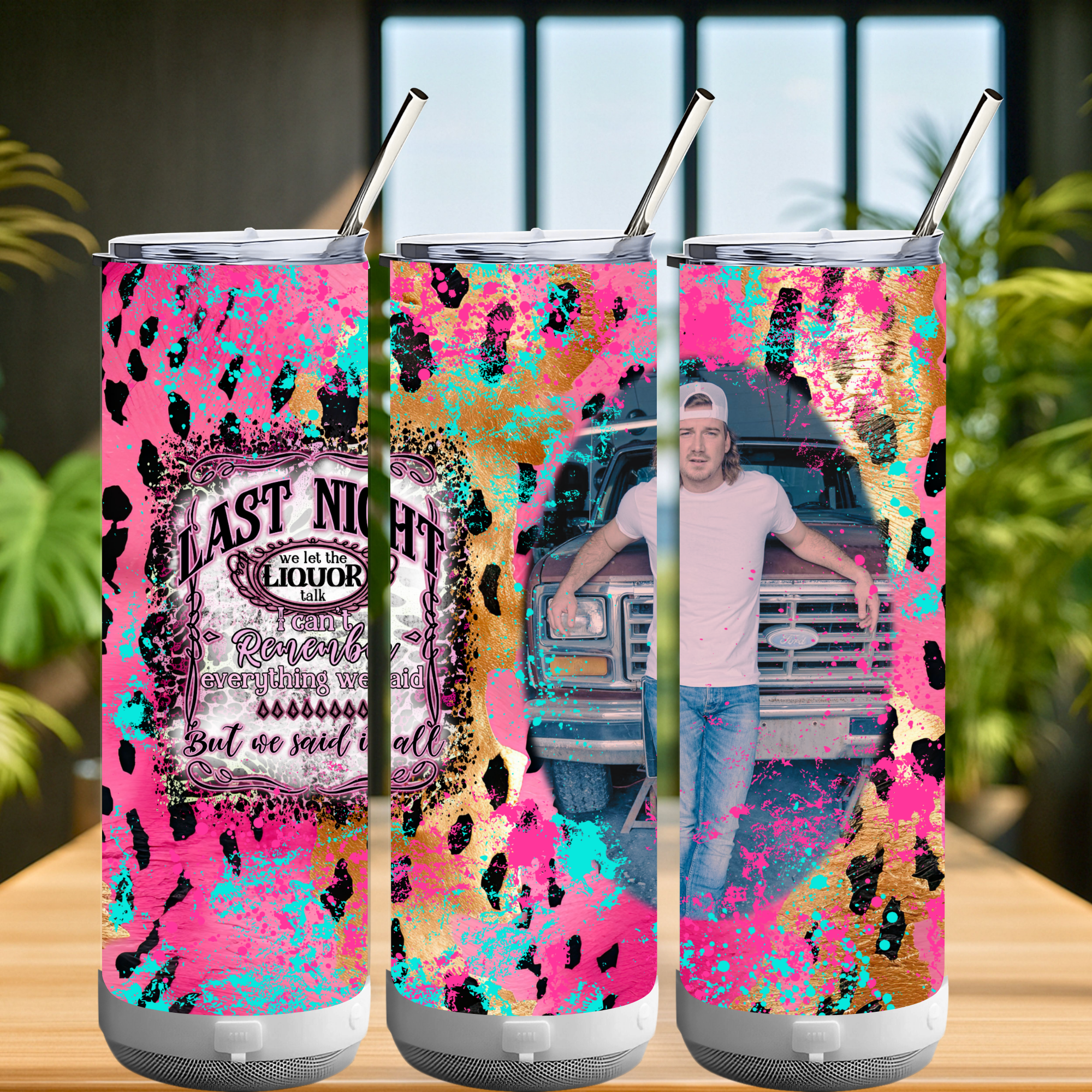 20oz White Bluetooth-Speaker Tumbler