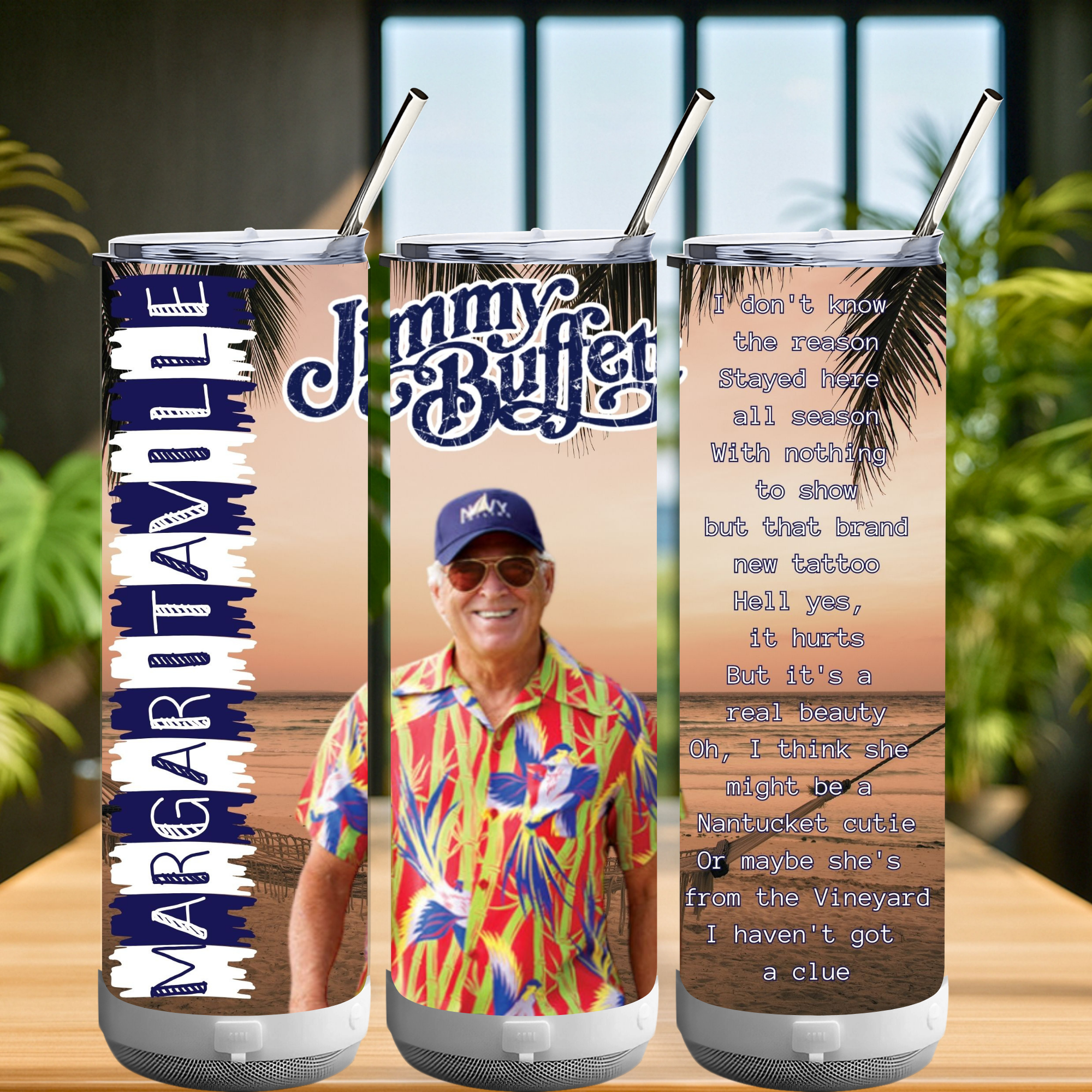 20oz White Bluetooth-Speaker Tumbler