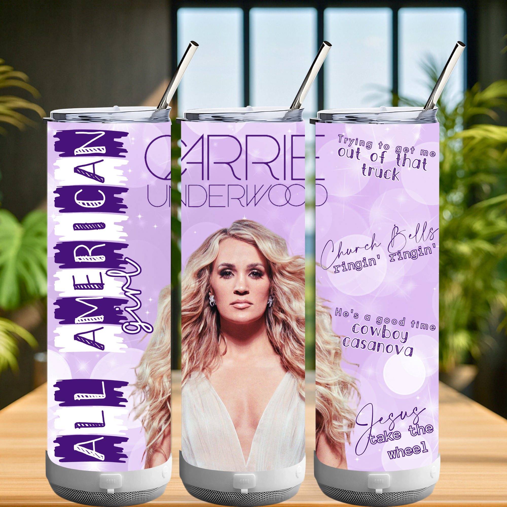 20oz White Bluetooth-Speaker Tumbler