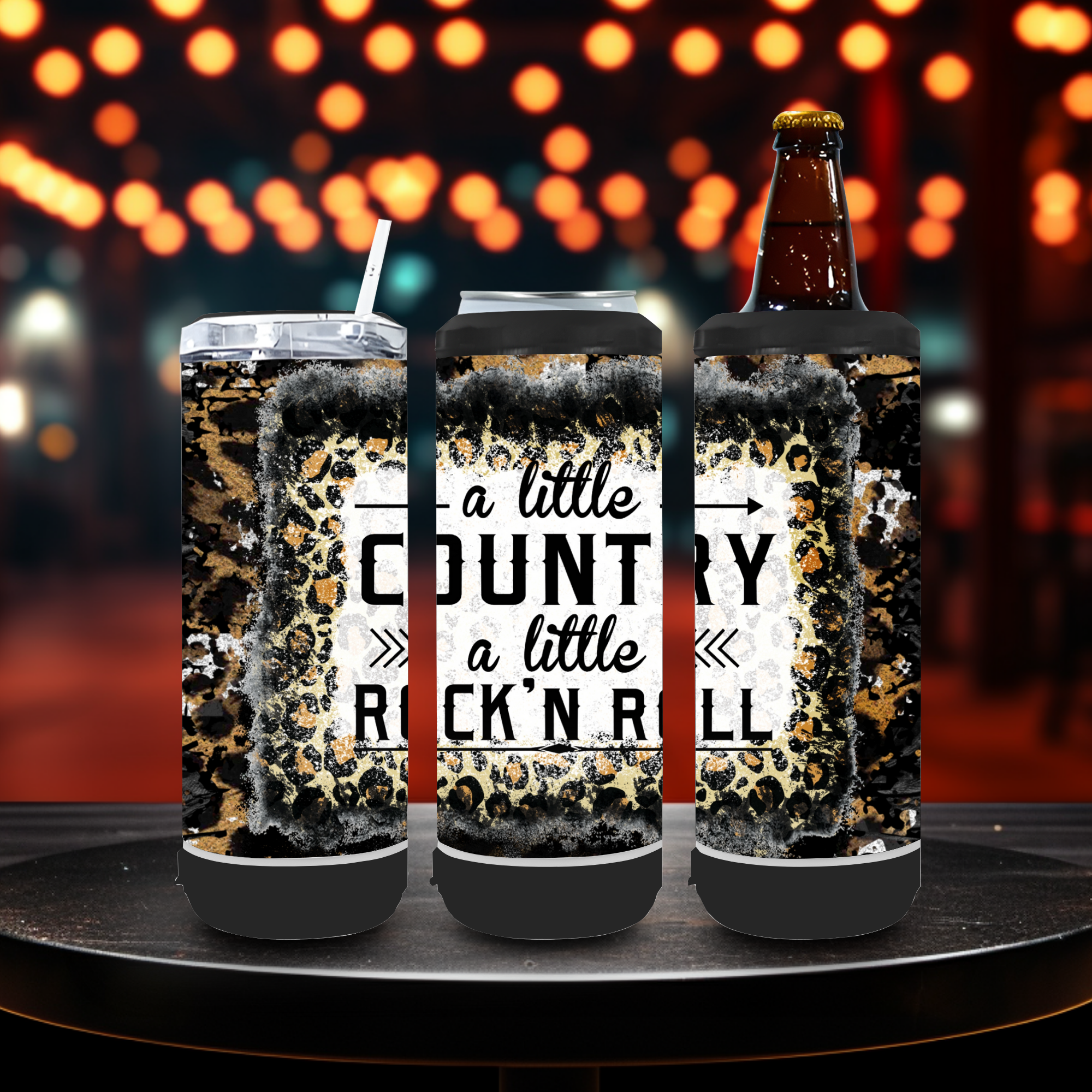 4 In 1 Speaker Black Can Cooler Tumbler