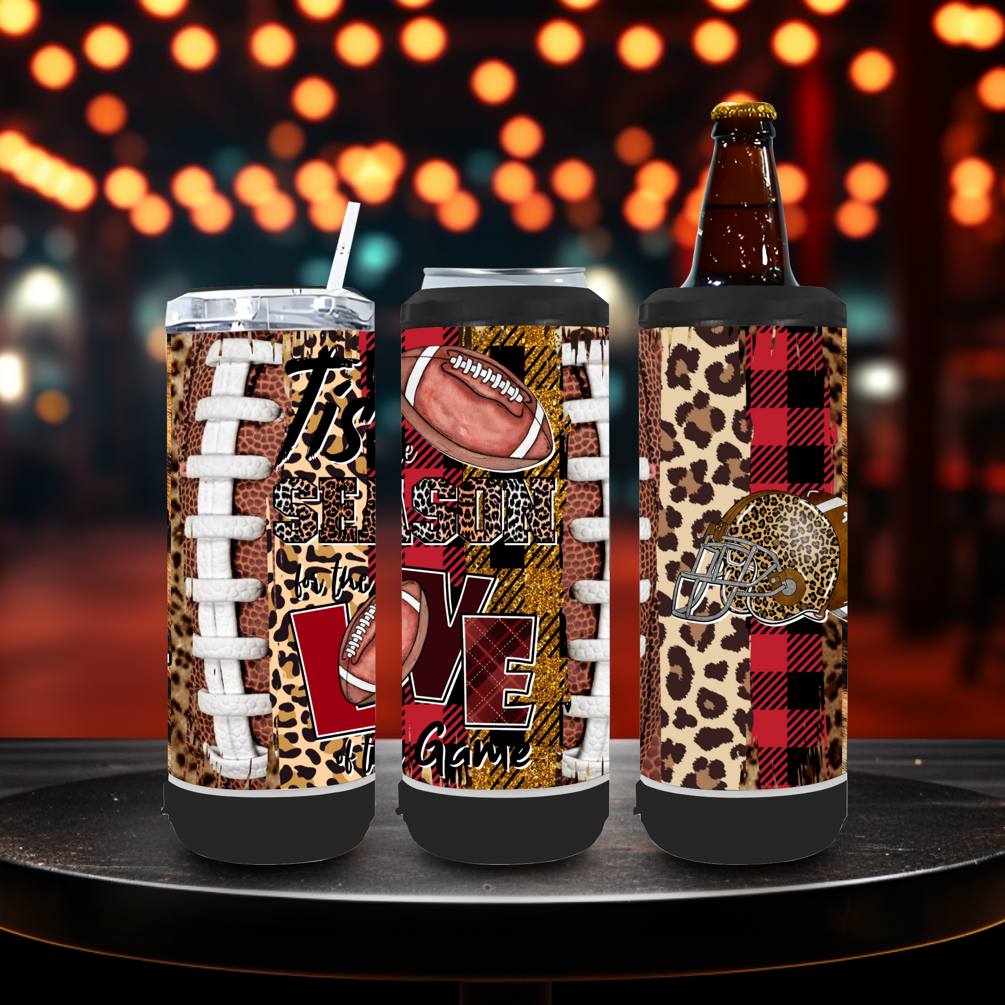4 In 1 Speaker Black Can Cooler Tumbler