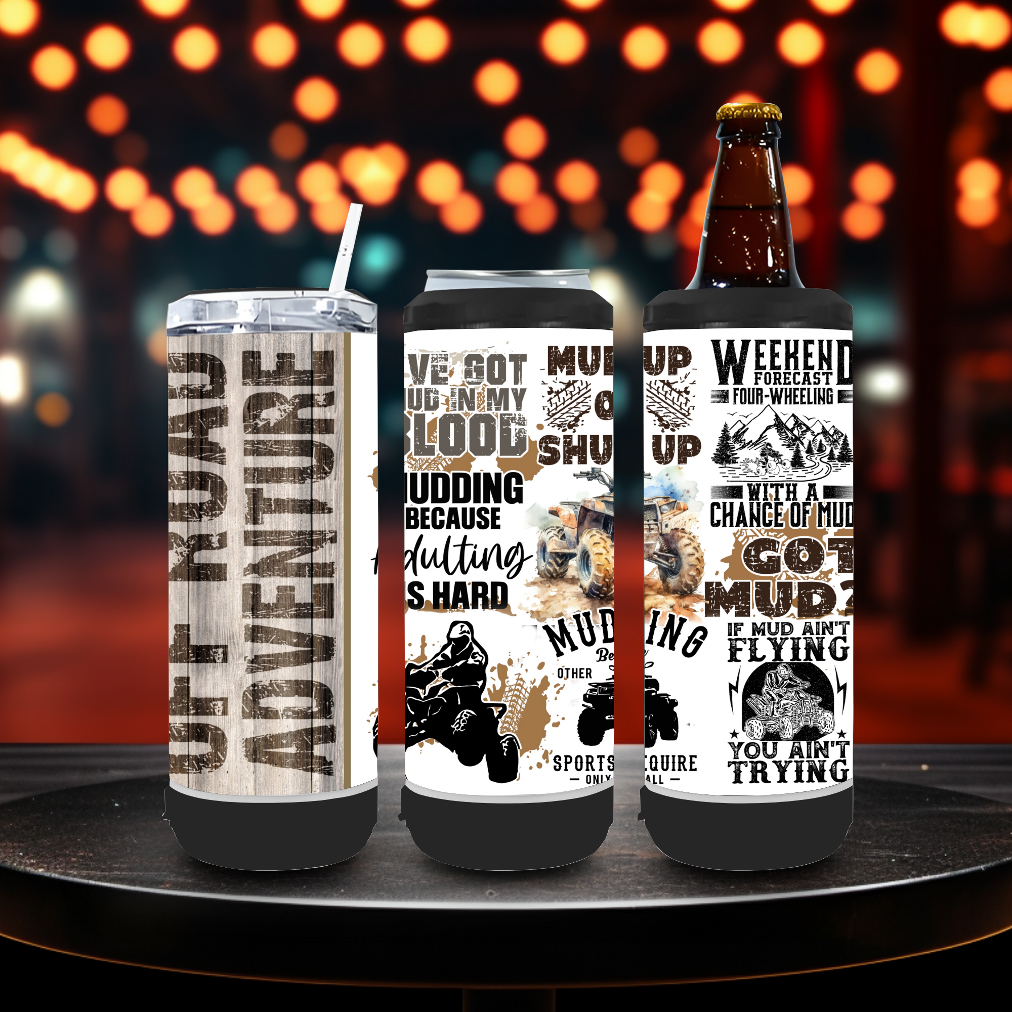4 In 1 Speaker Black Can Cooler Tumbler