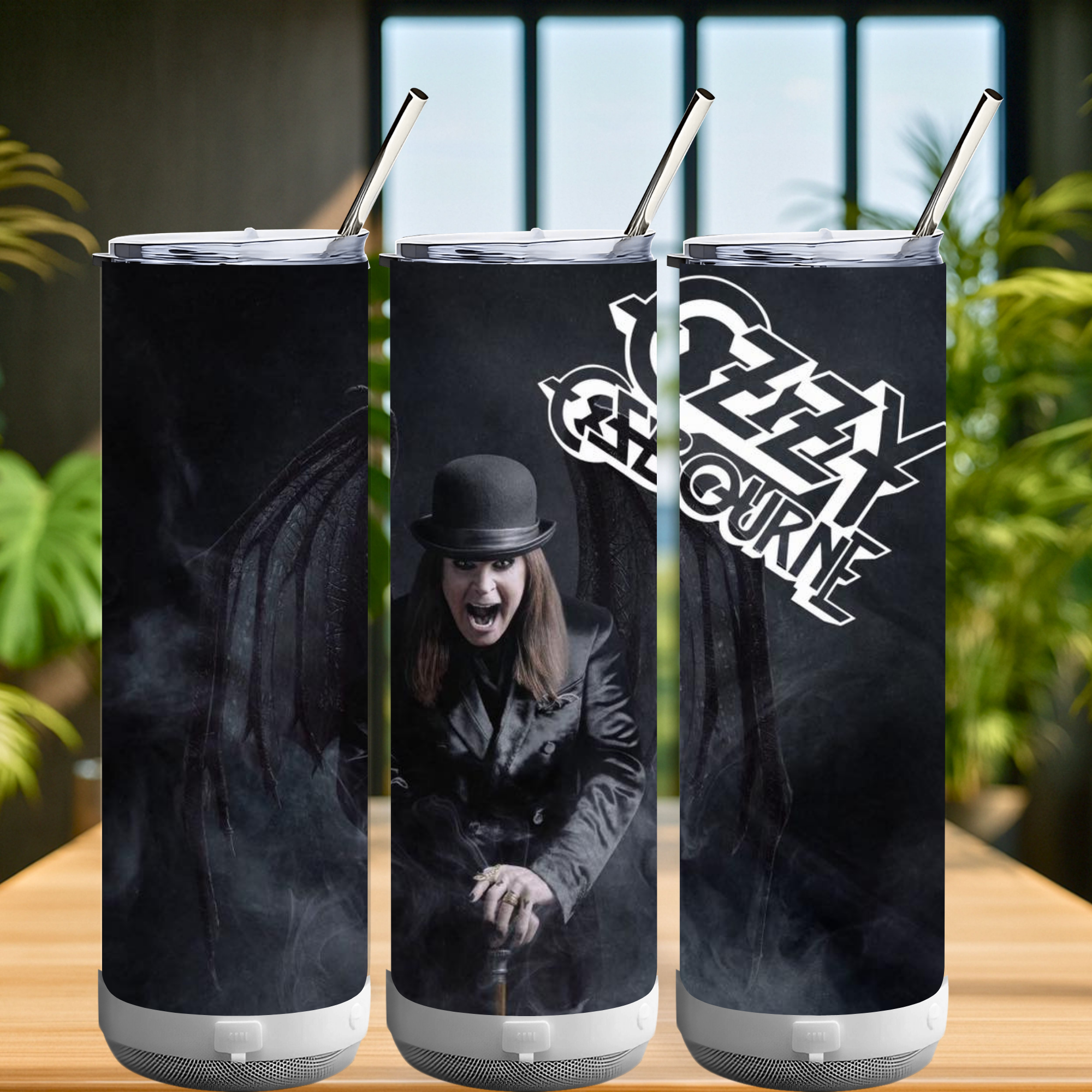 20oz White Bluetooth-Speaker Tumbler