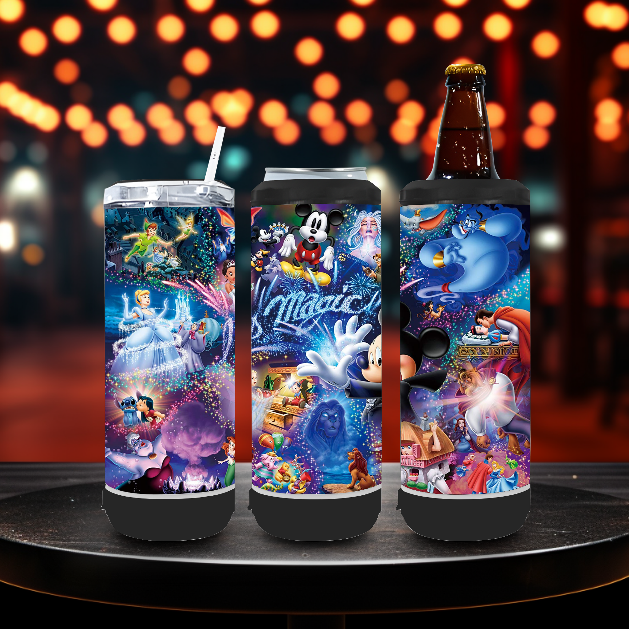 4 In 1 Speaker Black Can Cooler Tumbler