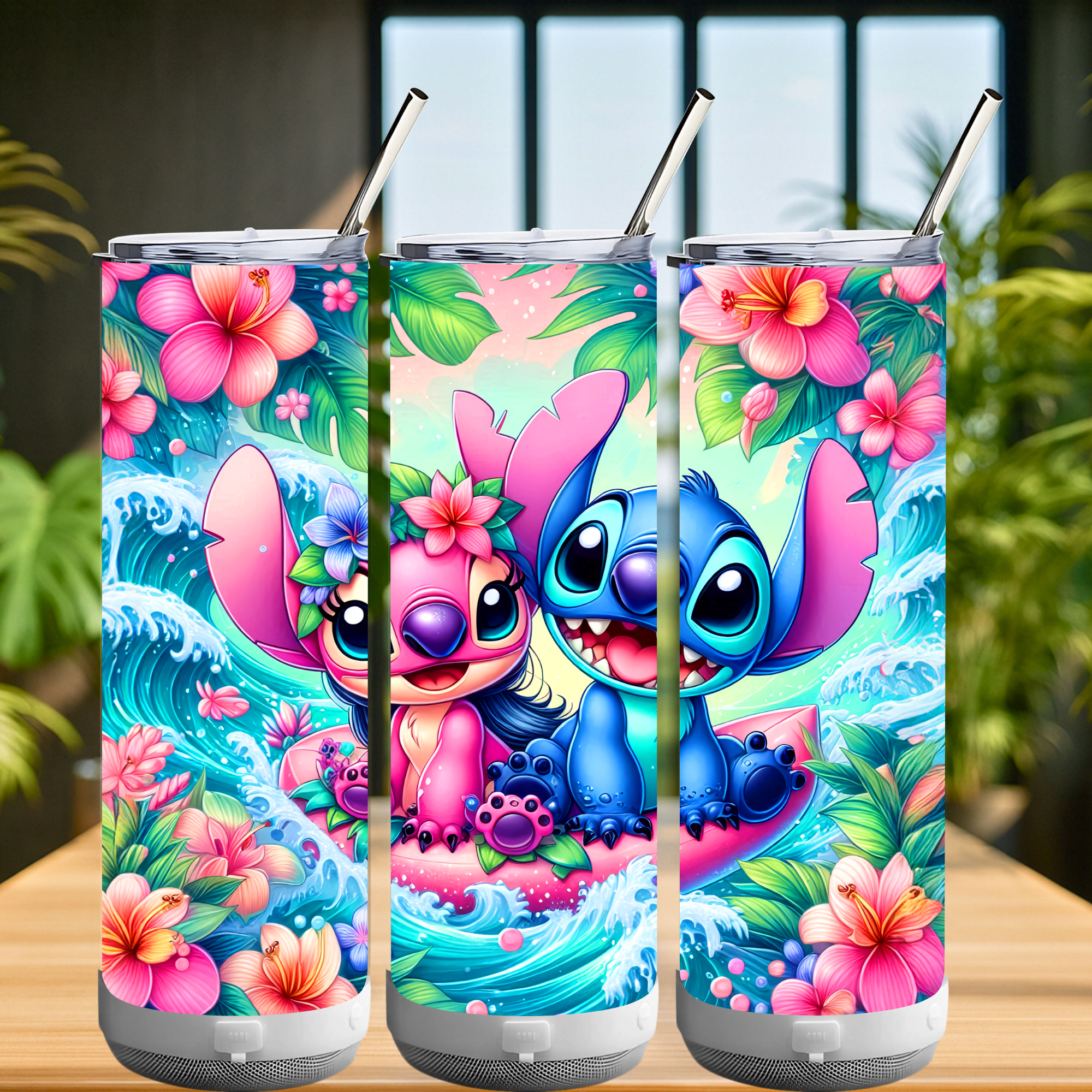 20oz White Bluetooth-Speaker Tumbler