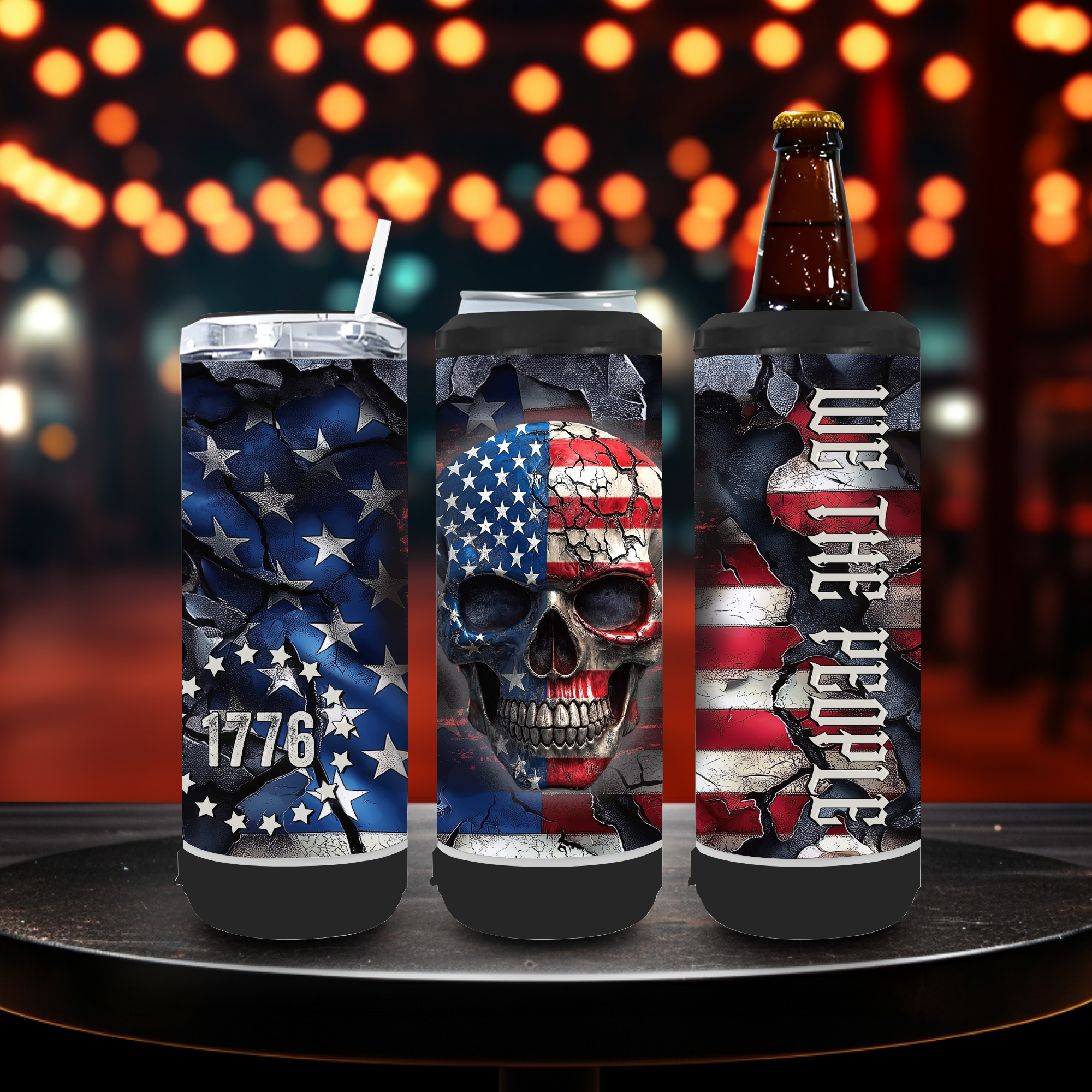 4 In 1 Speaker Black Can Cooler Tumbler